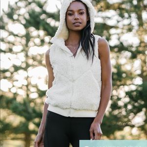 Zyia Cream Hooded Teddy Vest